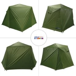 FisherPro Karpertent Met Stormcover – Vistent – Tent - Bescherming Tegen Zon En Wind – 100% Waterdichte Stormhoes – Met Handige Meeneemtas – Ook Geschikt Als Strandtent Of Festivaltent – Extra Veiligheid En Warmte Door Stormcover -Buiten Kamperen 1200x1200 91