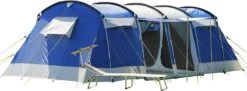 Skandika Montana 8 Tent – Tunneltenten – 8 Persoons Tent – Campingtent – 200 Cm Stahoogte – 2-4 Slaapcabines - Muggengaas – Familietent – 4 Ingangen – 700 X 310 X 200 Cm (L X B X H) - 5000 Mm Waterkolom – Outdoor, Camping – Kamperen – Blauw