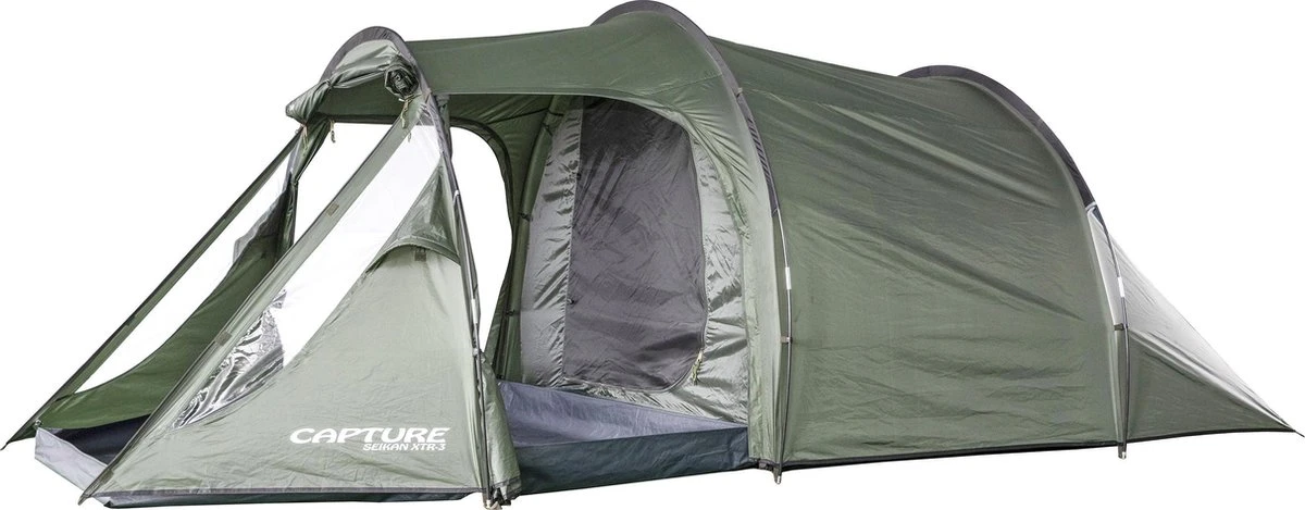 Capture Outdoor, 3-Man XXL Tent "Seikan XTR-3", Voor 3 XXL Personen, 215x400x155cm, DeLuxe Tent En Canvas, "Airflow System", … 3 Capture Outdoor, 3-Man XXL Tent "Seikan XTR-3", Voor 3 XXL Personen, 215x400x155cm, DeLuxe Tent En Canvas, "Airflow System", … - Afbeelding 3