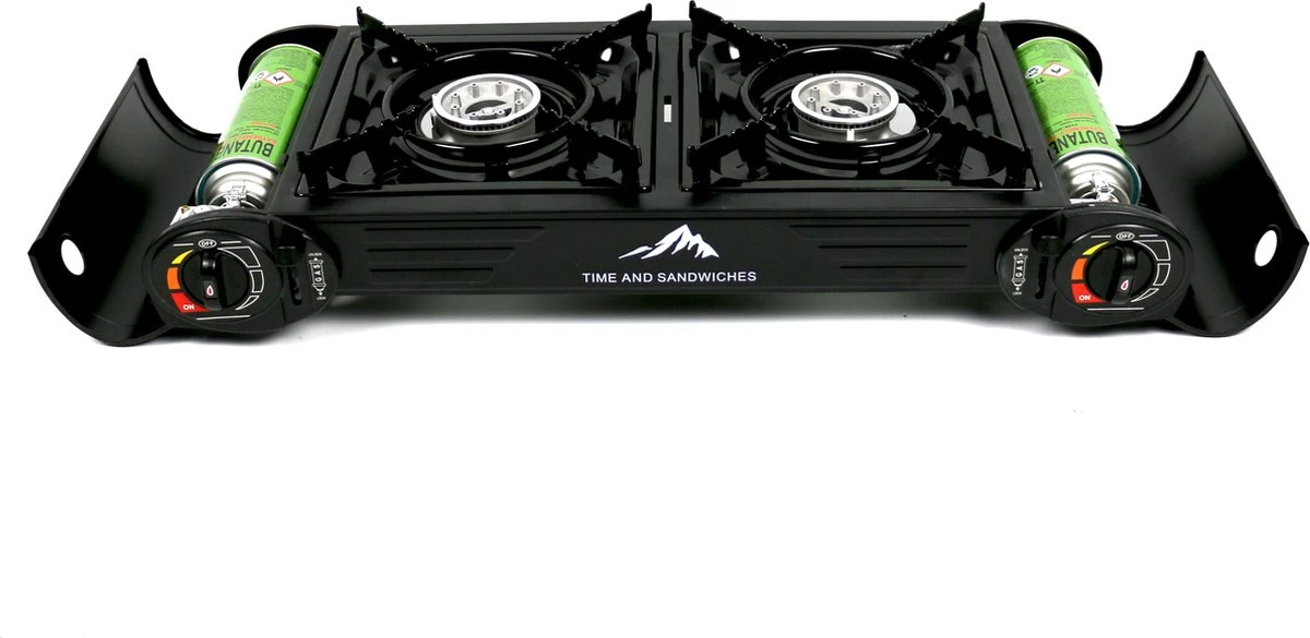 T&S - Draagbaar Dubbel Gasvuur Met Grillplaat En Transportkist - Camping Kooktoestel - Kookstel - Bakplaat - Gasfornuis - 2 Pits - Elektrische Ontsteking - Kookvuur - Kampeer Vuur 3 T&S - Draagbaar Dubbel Gasvuur Met Grillplaat En Transportkist - Camping Kooktoestel - Kookstel - Bakplaat - Gasfornuis - 2 Pits - Elektrische Ontsteking - Kookvuur - Kampeer Vuur - Afbeelding 3