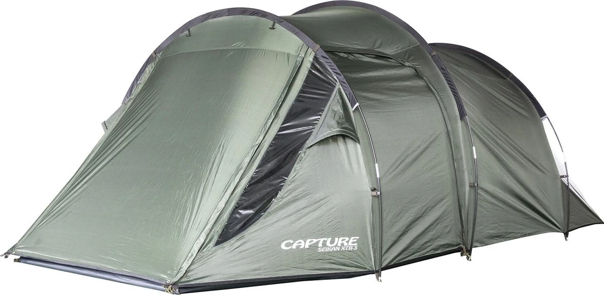 Capture Outdoor, 3-Man XXL Tent "Seikan XTR-3", Voor 3 XXL Personen, 215x400x155cm, DeLuxe Tent En Canvas, "Airflow System", … 9 Capture Outdoor, 3-Man XXL Tent "Seikan XTR-3", Voor 3 XXL Personen, 215x400x155cm, DeLuxe Tent En Canvas, "Airflow System", … - Afbeelding 9