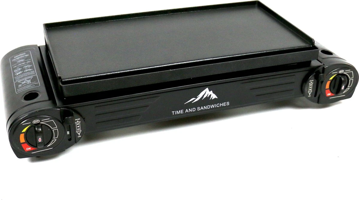 T&S - Draagbaar Dubbel Gasvuur Met Grillplaat En Transportkist - Camping Kooktoestel - Kookstel - Bakplaat - Gasfornuis - 2 Pits - Elektrische Ontsteking - Kookvuur - Kampeer Vuur 4 T&S - Draagbaar Dubbel Gasvuur Met Grillplaat En Transportkist - Camping Kooktoestel - Kookstel - Bakplaat - Gasfornuis - 2 Pits - Elektrische Ontsteking - Kookvuur - Kampeer Vuur - Afbeelding 4