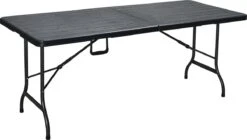 ERRO Vouwtafel - Houtlook - 180x74cm - Zwart