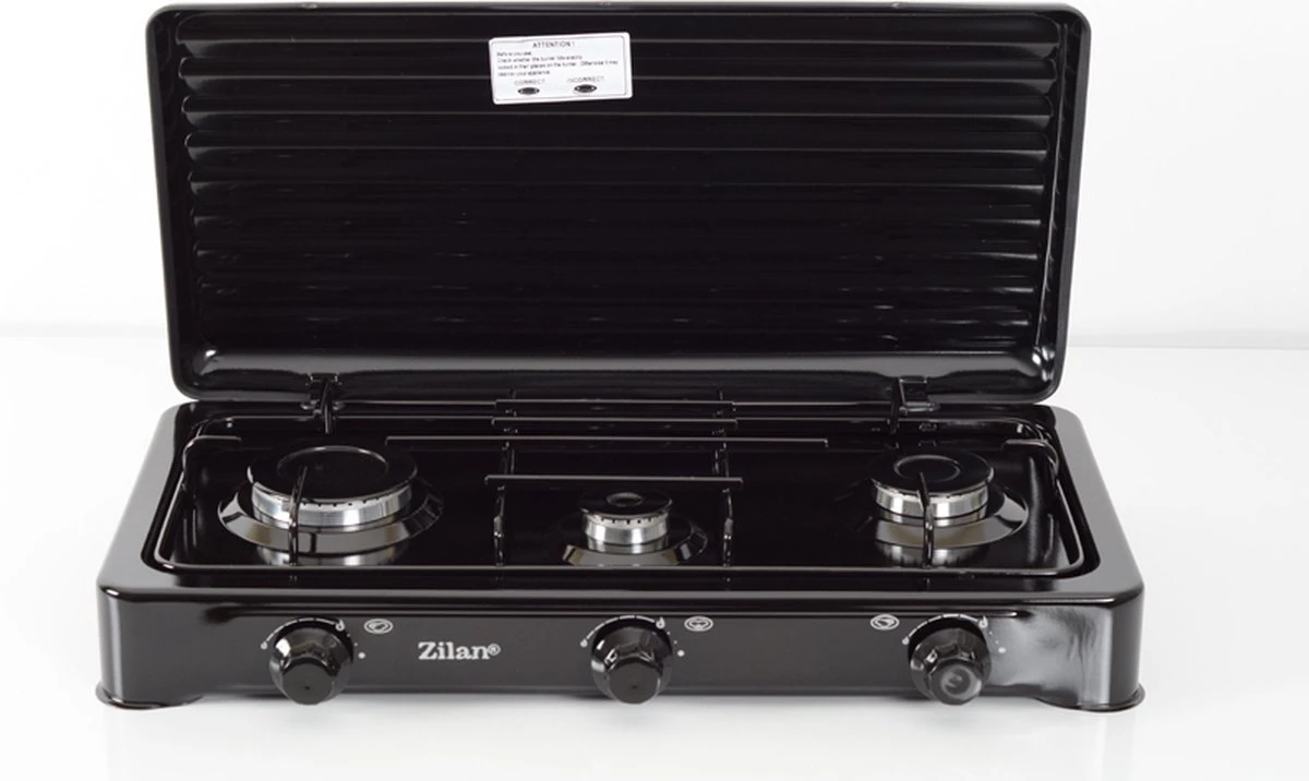 Zilan - Gas Kooktoestel 3 Pits - Campingkooktoestel - Gaskookplaat - Zwart 5 Zilan - Gas Kooktoestel 3 Pits - Campingkooktoestel - Gaskookplaat - Zwart - Afbeelding 5