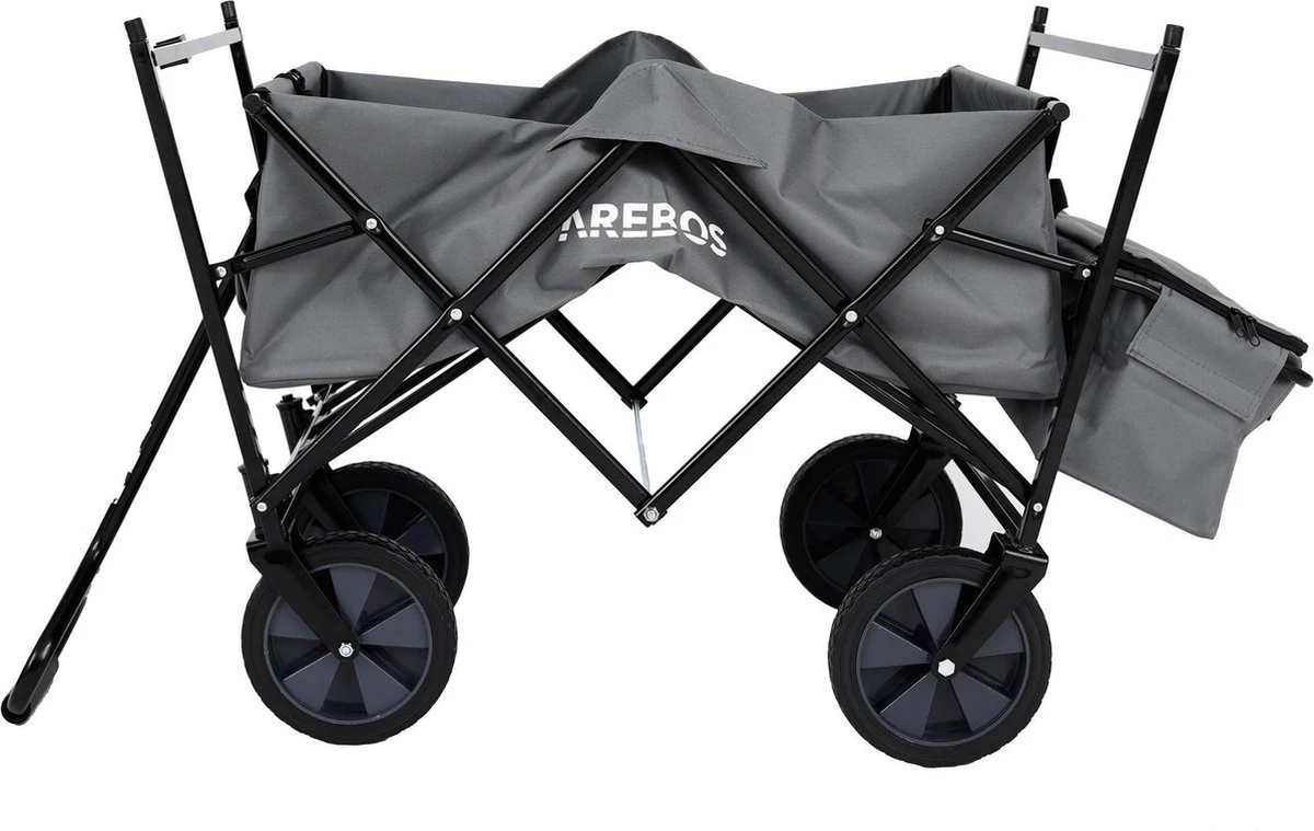 AREBOS Handwagen Vouwbare Dak Handwagen Vouwbare Trolley Uitrustingswagen Grijs 9 AREBOS Handwagen Vouwbare Dak Handwagen Vouwbare Trolley Uitrustingswagen Grijs - Afbeelding 9