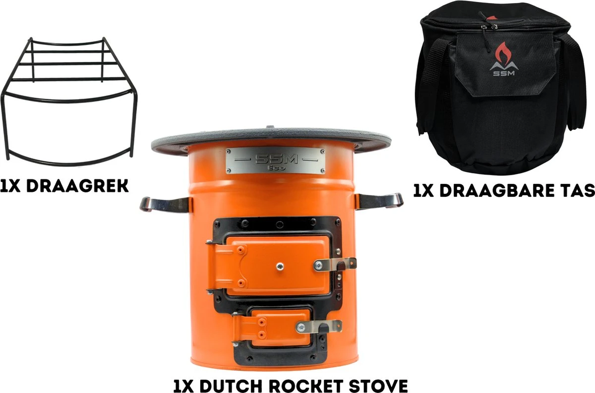 Dutch Rocket Stove - Rocket Stove - Kooktoestel Op Houtvuur - Met Draagtas - Dutch Oven 3 Dutch Rocket Stove - Rocket Stove - Kooktoestel Op Houtvuur - Met Draagtas - Dutch Oven - Afbeelding 3