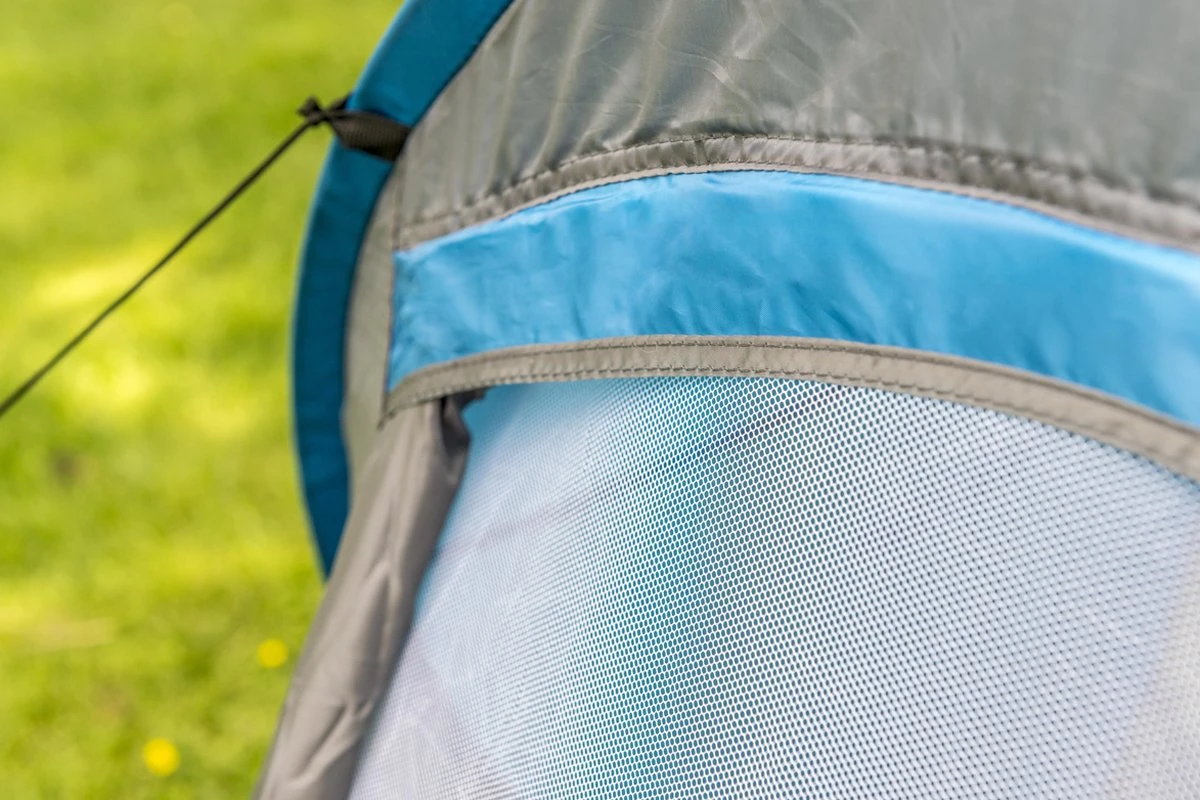 Dunlop Pop Up Tent 220 X 120 X 90 Cm - Grijs/ Blauw - 1 Persoons 2 Dunlop Pop Up Tent 220 X 120 X 90 Cm - Grijs/ Blauw - 1 Persoons - Afbeelding 2