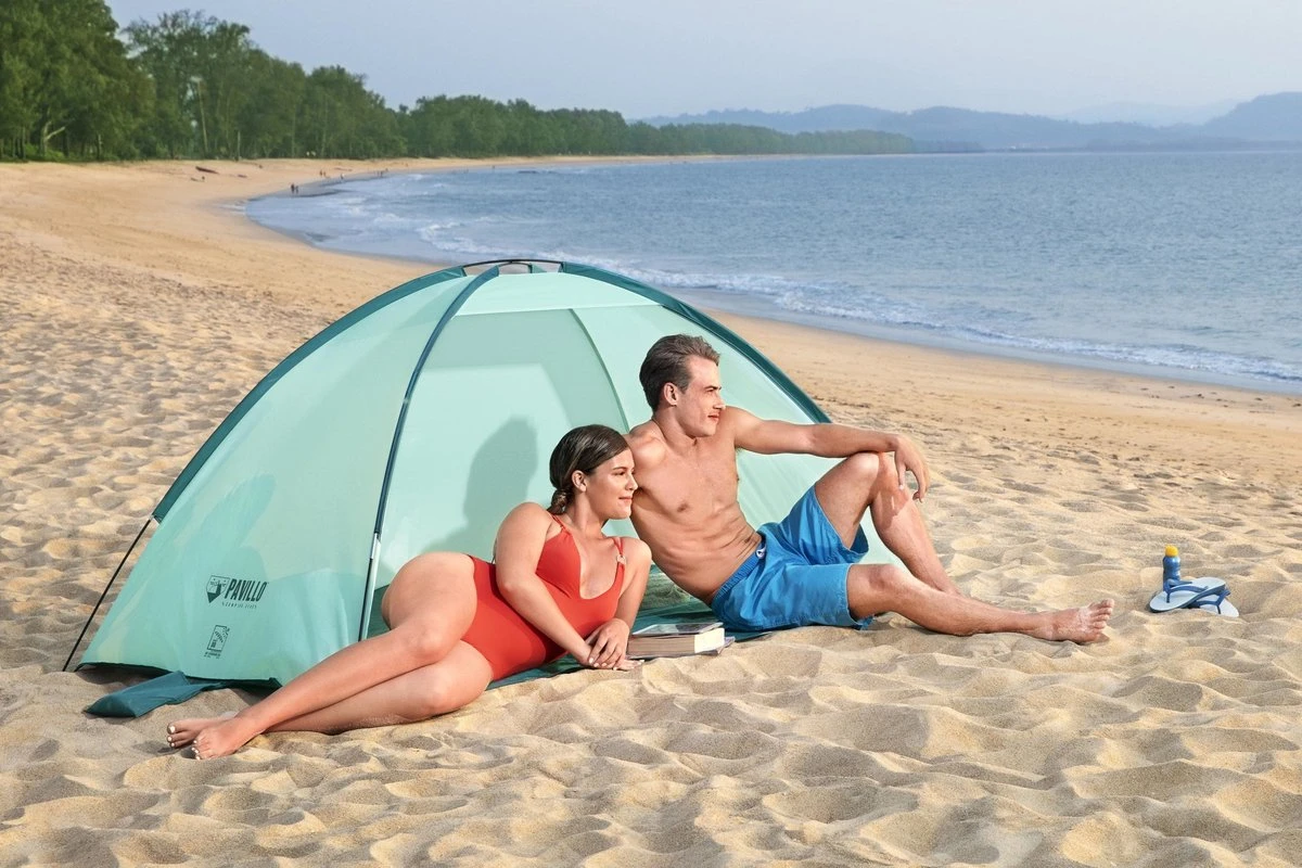 Bestway Strandtent - Pavillo - 2-Persoons - UV80 Zonbescherming - Incl. Tentharingen - Zandzakken Voor Stabiliteit - 200 X 120 X 95 CM 11 Bestway Strandtent - Pavillo - 2-Persoons - UV80 Zonbescherming - Incl. Tentharingen - Zandzakken Voor Stabiliteit - 200 X 120 X 95 CM - Afbeelding 11