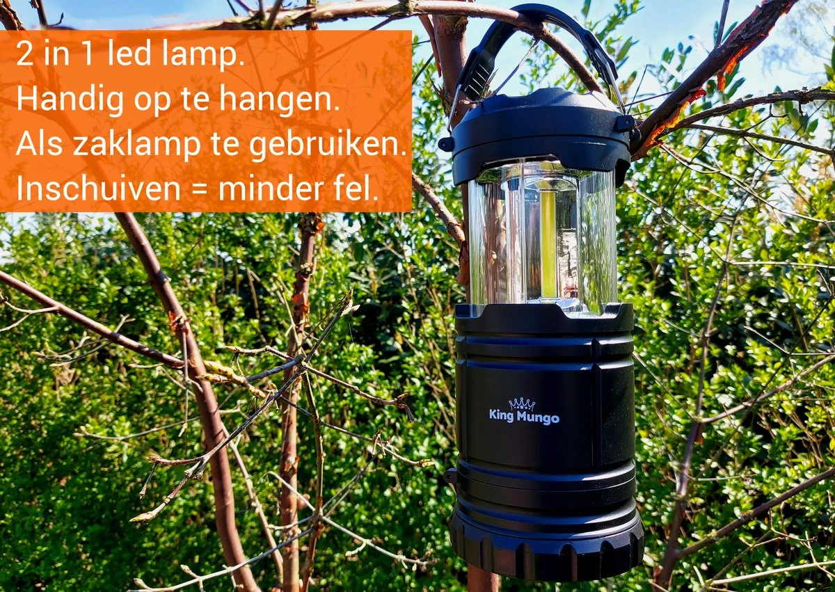 LED Camping Lamp 2 In 1 Hoge Kwaliteit - Zaklamp En Campinglamp - Inclusief AA Batterijen 6 LED Camping Lamp 2 In 1 Hoge Kwaliteit - Zaklamp En Campinglamp - Inclusief AA Batterijen - Afbeelding 6