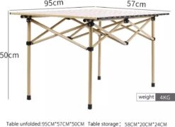 Buxibo - Lichtgewicht Vouwbare Campingtafel - Inklapbaar - Vis/Tuin/Picknick Tafel - Kamperen - Met Opberghoes - Aluminium - Grijs -Buiten Kamperen 1200x869