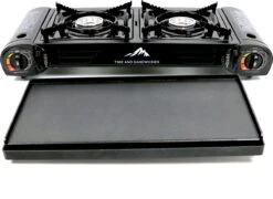 T&S - Draagbaar Dubbel Gasvuur Met Grillplaat - Camping Kooktoestel - Kookstel - Bakplaat - Gasfornuis - 2 Pits - Elektrische Ontsteking - Kookvuur - Kampeer Vuur -Buiten Kamperen 1200x874 10