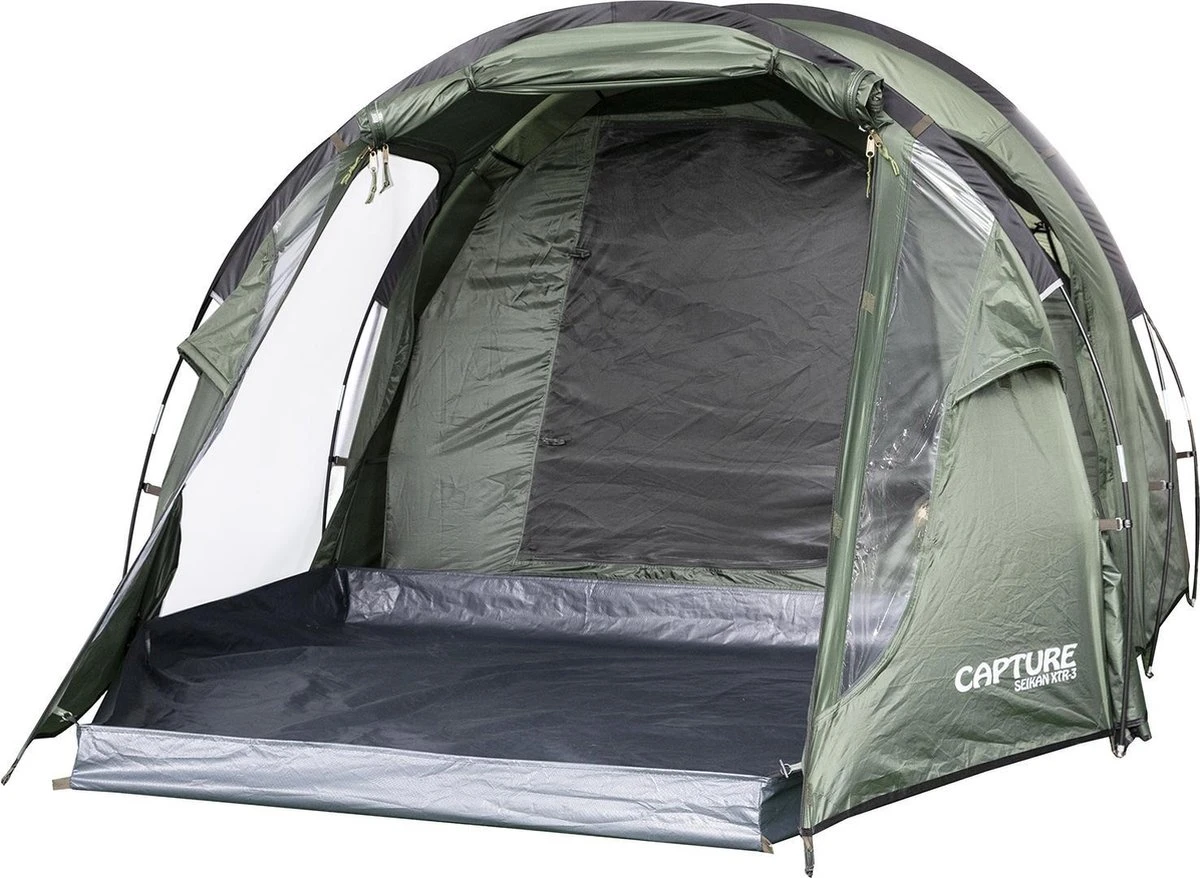 Capture Outdoor, 3-Man XXL Tent "Seikan XTR-3", Voor 3 XXL Personen, 215x400x155cm, DeLuxe Tent En Canvas, "Airflow System", … 12 Capture Outdoor, 3-Man XXL Tent "Seikan XTR-3", Voor 3 XXL Personen, 215x400x155cm, DeLuxe Tent En Canvas, "Airflow System", … - Afbeelding 12