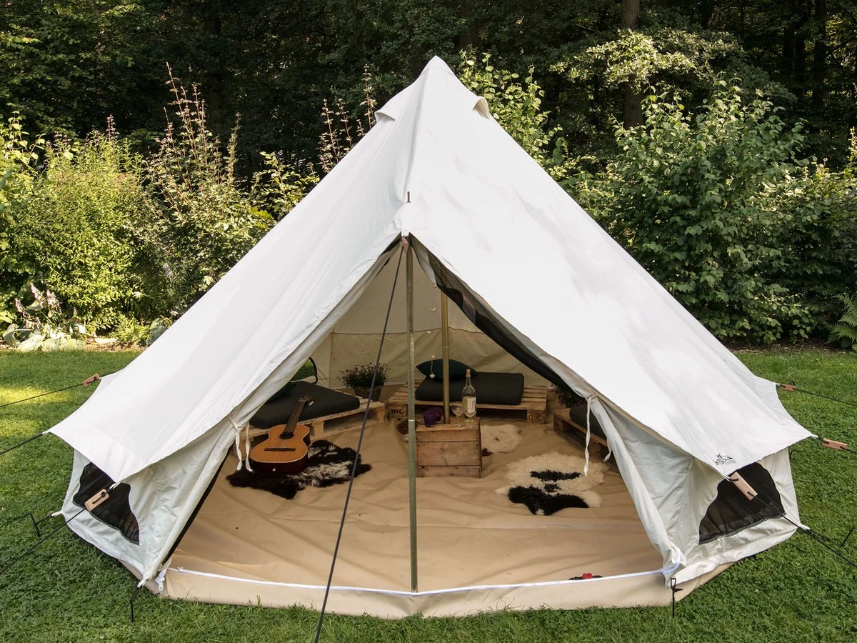 Skandika Tipii 400 Canvas Tent – Tipi-tenten – 8 Persoons Familietent - Campingtent – Muggengaas – 250 Cm Stahoogte – 400 Cm Diameter – 4000 Mm Waterkolom – Indische Tent, Partytent, Festivaltent – Outdoor, Camping, Tuin – Kamperen – Wit 3 Skandika Tipii 400 Canvas Tent – Tipi-tenten – 8 Persoons Familietent - Campingtent – Muggengaas – 250 Cm Stahoogte – 400 Cm Diameter – 4000 Mm Waterkolom – Indische Tent, Partytent, Festivaltent – Outdoor, Camping, Tuin – Kamperen – Wit - Afbeelding 3