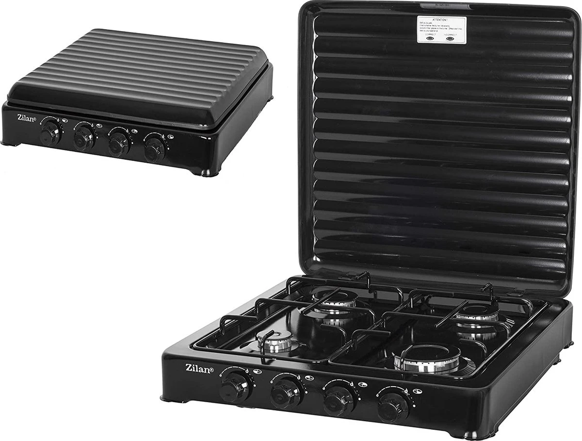 Zilan - Gas Kooktoestel 4 Pits - Campingkooktoestel - Gaskookplaat - Zwart 5 Zilan - Gas Kooktoestel 4 Pits - Campingkooktoestel - Gaskookplaat - Zwart - Afbeelding 5