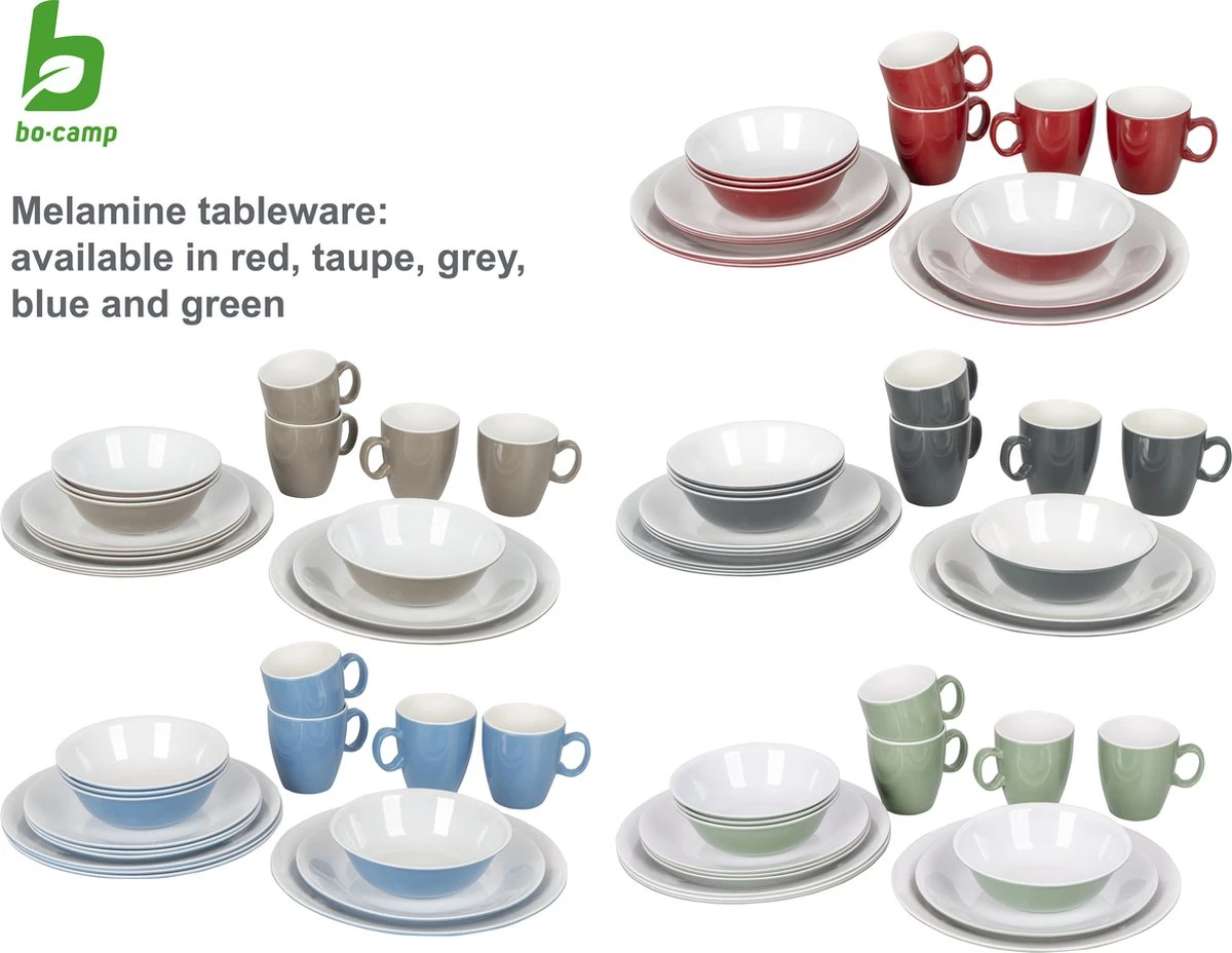 Bo-Camp Servies - Campingbord - 100% Melamine - 16-delig - Groen 7 Bo-Camp Servies - Campingbord - 100% Melamine - 16-delig - Groen - Afbeelding 7