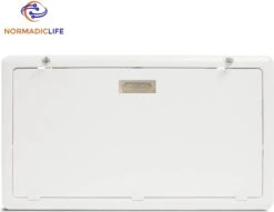 Merkloos NormadicLife® - Outdoor – Opklapbare Tafel - Eettafel – Tafel Voor Buitenkeuken - Caravan – Camper – Picknicktafel - Ingebouwd Ledlicht – Wit -Buiten Kamperen 1200x929 1