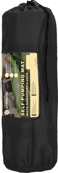 Springos Slaapmat | Zelfopblazend | 180 Cm | Inclusief Hoes | Zwart -Buiten Kamperen 402x1200