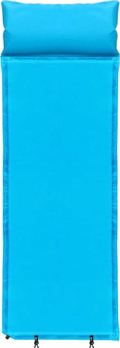 Springos Slaapmat | Zelfopblazend | 186 Cm | Inclusief Hoes & Hoofdkussen | Lichtblauw -Buiten Kamperen 416x1200