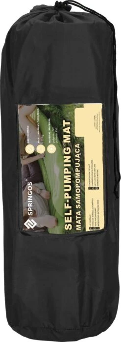 Springos Slaapmat | Zelfopblazend | 180 Cm | Inclusief Hoes | Zwart -Buiten Kamperen 426x1200 3