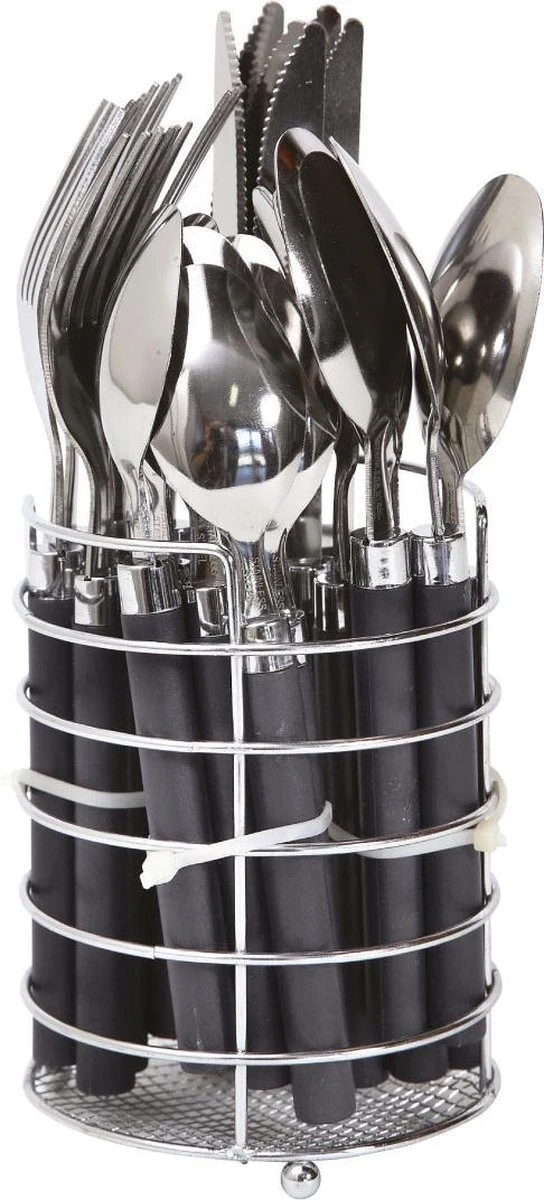 Bo-Camp - Bestekset - In Mandje - 24-Delig - 6 Persoons 4 Bo-Camp - Bestekset - In Mandje - 24-Delig - 6 Persoons - Afbeelding 4