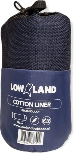 LOWLAND OUTDOOR® LAKENZAK - 100% KATOEN - RECHT MODEL - 220X80 CM - 350GR -Buiten Kamperen 583x1200