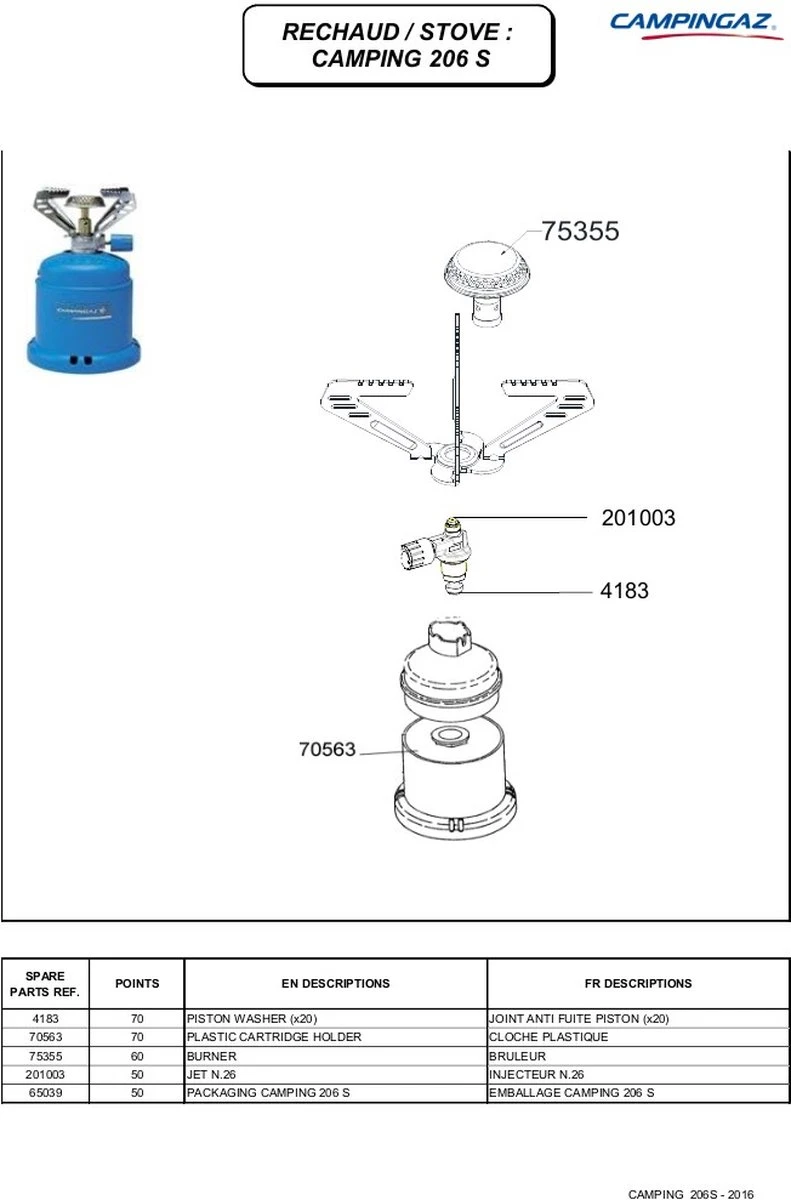 Campingaz 206 Camping Kooktoestel - 1-pits - 1250 Watt 2 Campingaz 206 Camping Kooktoestel - 1-pits - 1250 Watt - Afbeelding 2