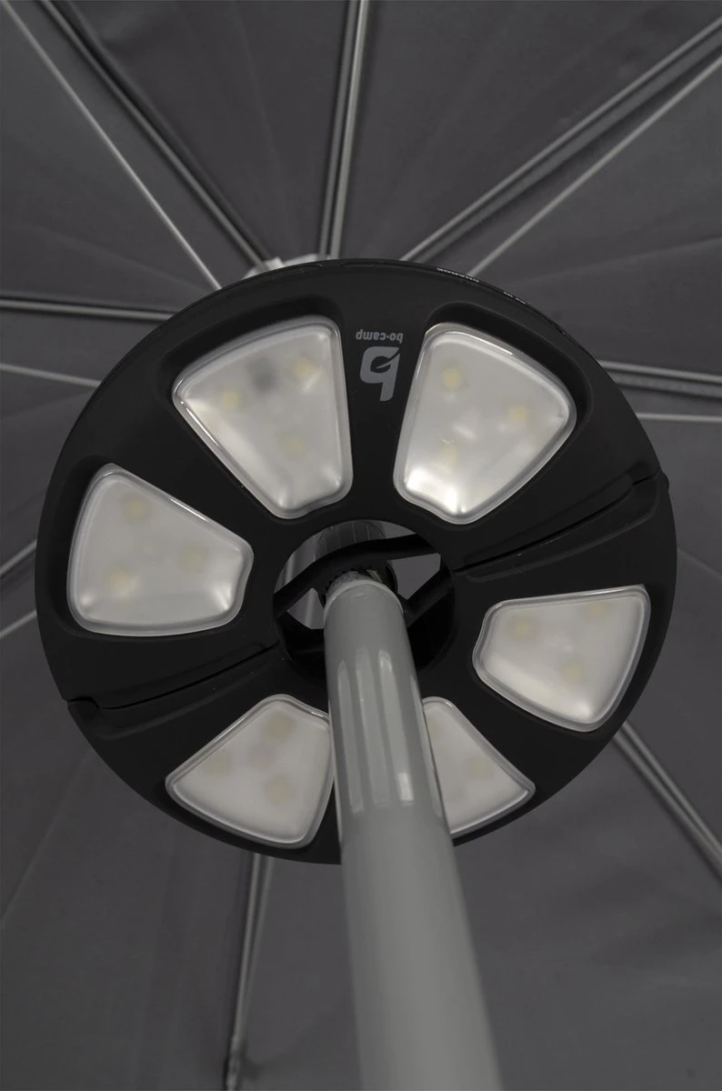 Bo-Camp Parasollamp - Gemma - Oplaadbaar - 200 Lumen - Zwart 5 Bo-Camp Parasollamp - Gemma - Oplaadbaar - 200 Lumen - Zwart - Afbeelding 5