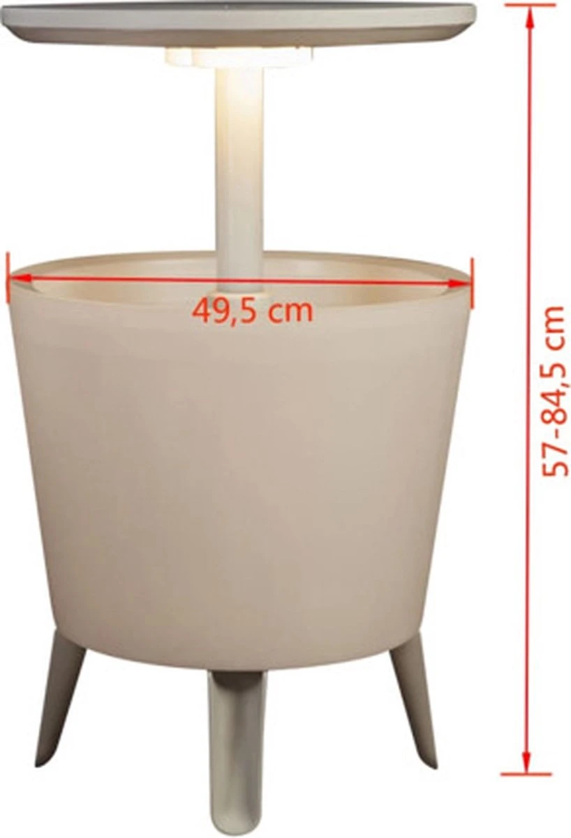 Keter Coolbar Partytafel – Lichtgevend - 49,5x49,5x57cm - Wit 8 Keter Coolbar Partytafel – Lichtgevend - 49,5x49,5x57cm - Wit - Afbeelding 8