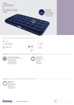 Pavillo Twin Luchtbed - 1-Persoons - 188x99x22 Cm -Buiten Kamperen 849x1200