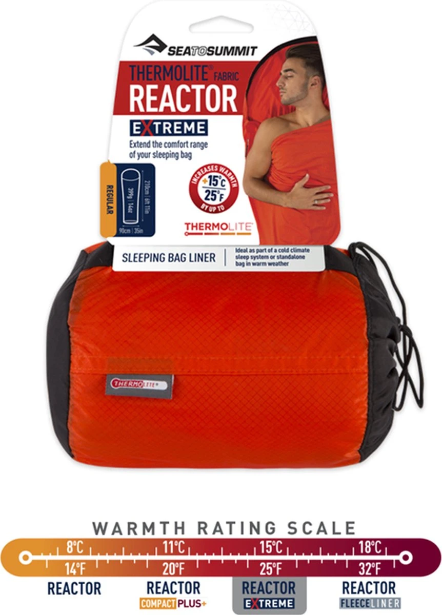 Sea To Summit - Reactor Extreme Thermolite® Mummy Liner - Lakenzak - Extra Verwarmend - Rood 12 Sea To Summit - Reactor Extreme Thermolite® Mummy Liner - Lakenzak - Extra Verwarmend - Rood - Afbeelding 12