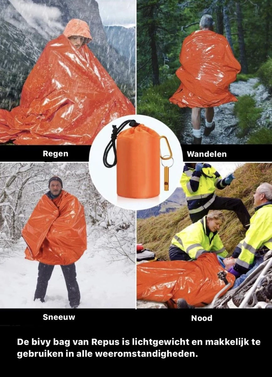 REPUS Nood Slaapzak | Life Bivy | Travel Safe |Lichtgewicht Slaapzak | Bivakzak | Extreme Light |Camperen | Outdoor | Camping | Musthave |Slaapzak | Wandelen | Tent | Reizen | Roadtrip | 1 REPUS Nood Slaapzak | Life Bivy | Travel Safe |Lichtgewicht Slaapzak | Bivakzak | Extreme Light |Camperen | Outdoor | Camping | Musthave |Slaapzak | Wandelen | Tent | Reizen | Roadtrip |
