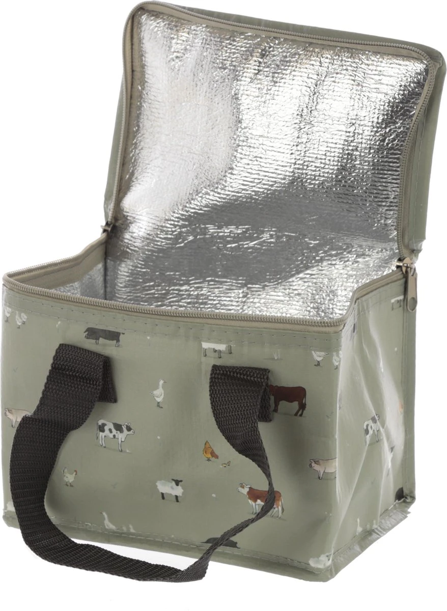 Kleine Koeltas Voor Lunch Grijs Met Boerderij Dieren Print 16 X 21 X 14 Cm 4,7 Liter - Koeltassen 3 Kleine Koeltas Voor Lunch Grijs Met Boerderij Dieren Print 16 X 21 X 14 Cm 4,7 Liter - Koeltassen - Afbeelding 3
