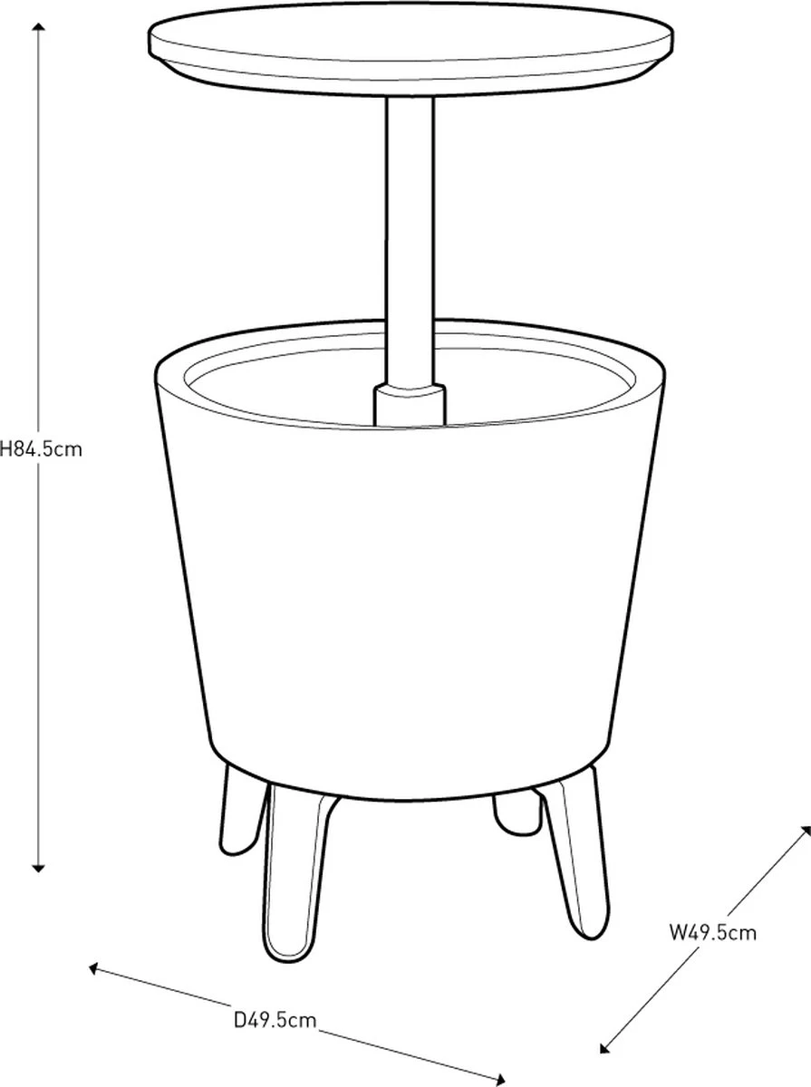 Keter Cool Bar - 3-in-1 - 49.5x49.5x84.5 Cm - Blauw 2 Keter Cool Bar - 3-in-1 - 49.5x49.5x84.5 Cm - Blauw - Afbeelding 2