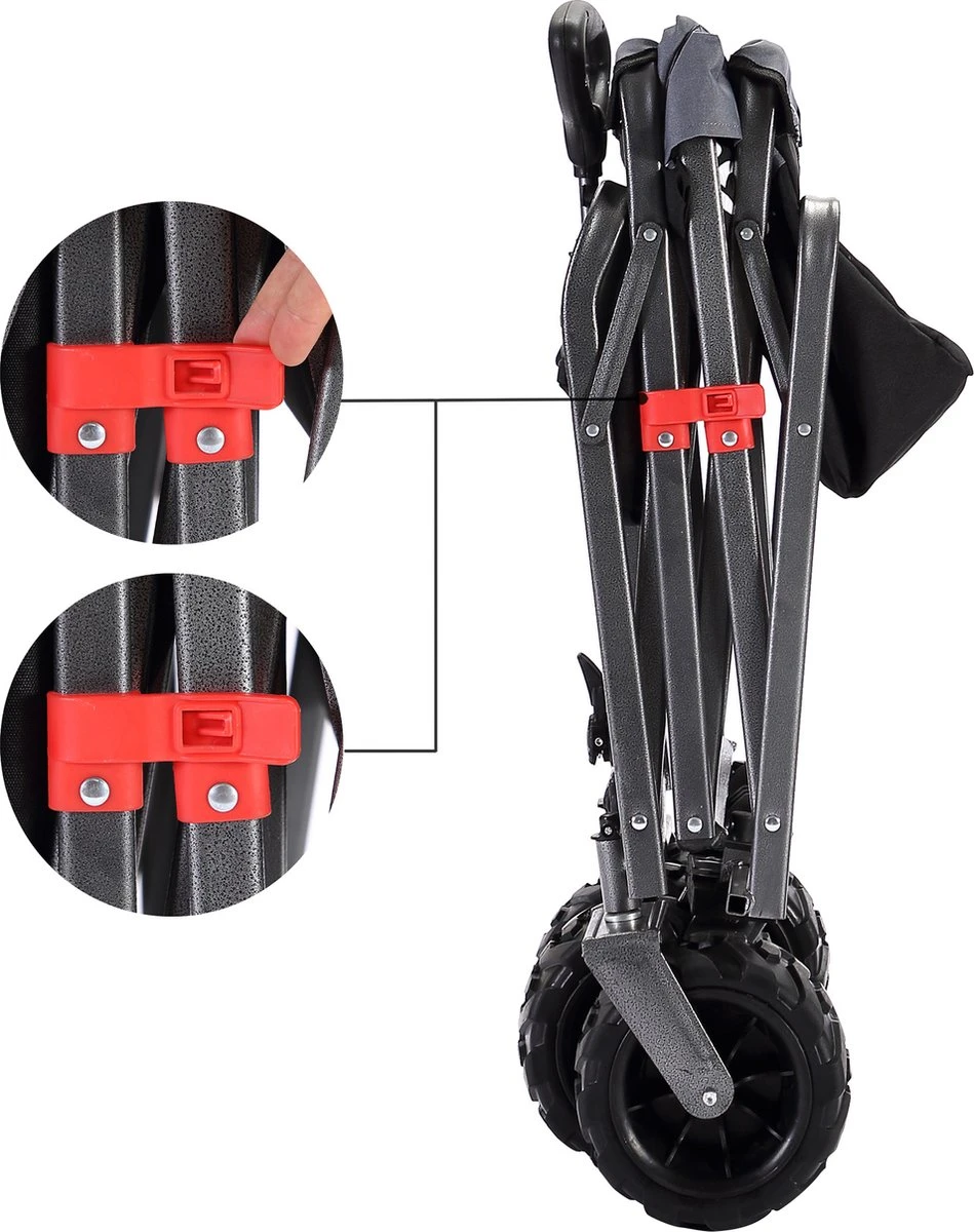 AREBOS Handkar | Transportwagen | Apparatuurwagen | Opvouwbaar | Zwart / Grijs 10 AREBOS Handkar | Transportwagen | Apparatuurwagen | Opvouwbaar | Zwart / Grijs - Afbeelding 10