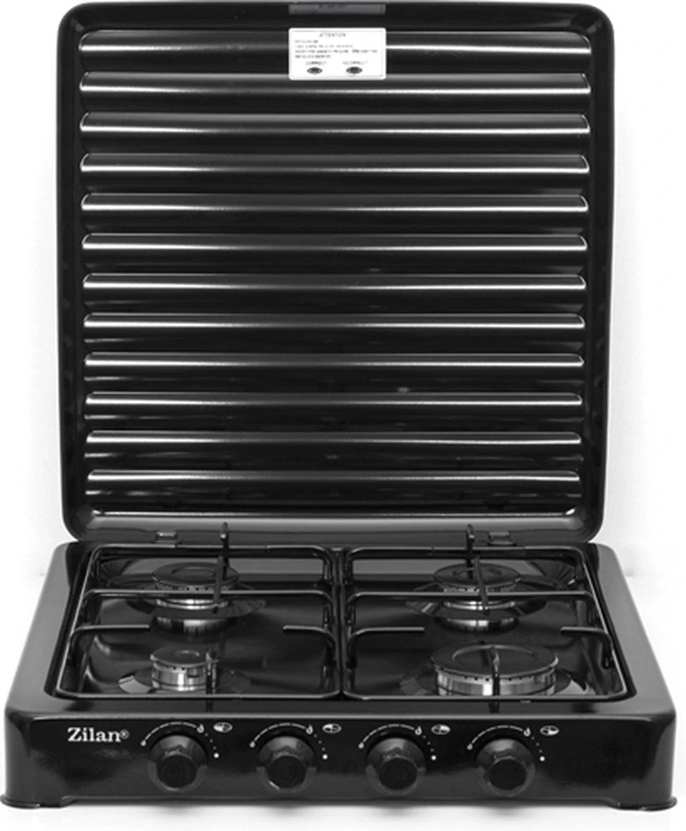 Zilan - Gas Kooktoestel 4 Pits - Campingkooktoestel - Gaskookplaat - Zwart 6 Zilan - Gas Kooktoestel 4 Pits - Campingkooktoestel - Gaskookplaat - Zwart - Afbeelding 6