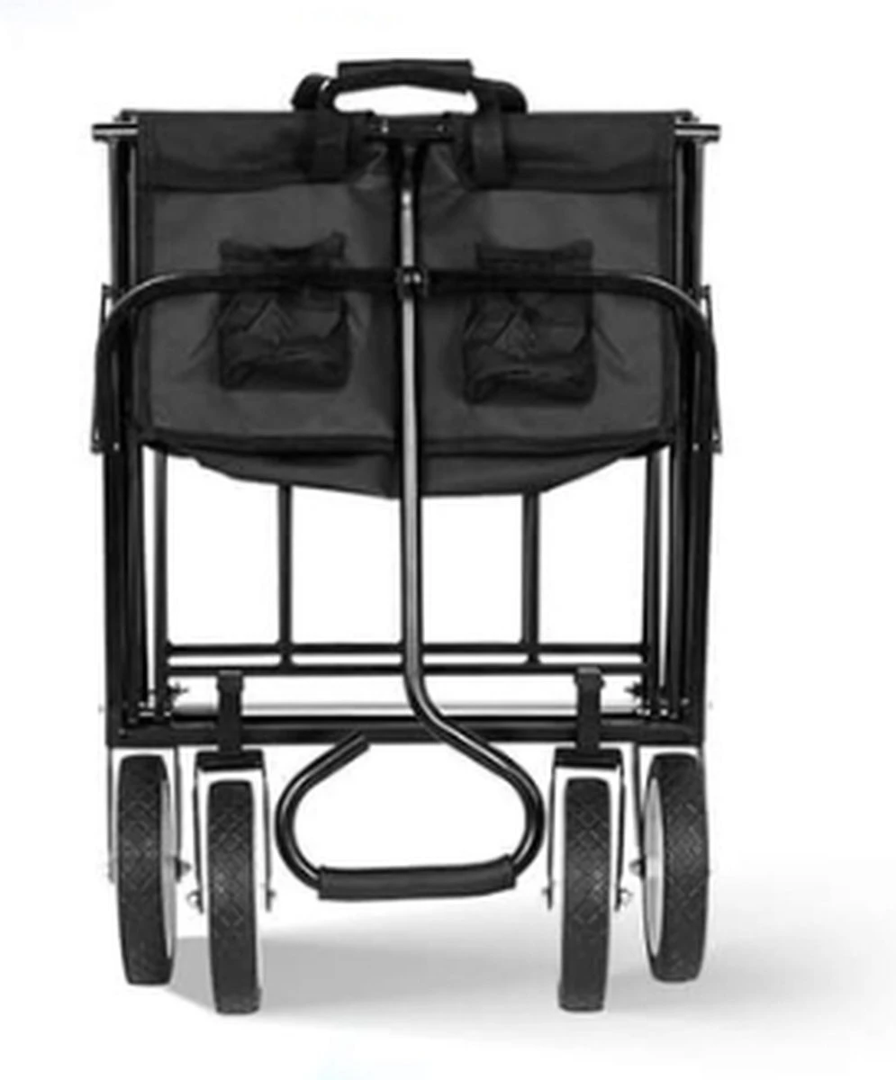 Rijoka Opvouwbare Bolderkar Mét Harde Bodem | Zwart 3 Rijoka Opvouwbare Bolderkar Mét Harde Bodem | Zwart - Afbeelding 3
